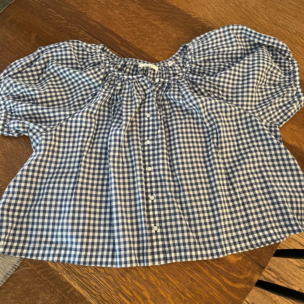 Doen June Blue Gingham Top